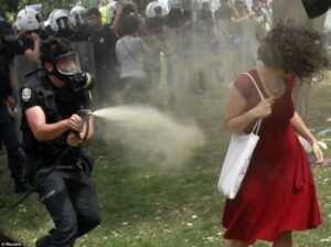 Turkey - Police Pepper spray protestor