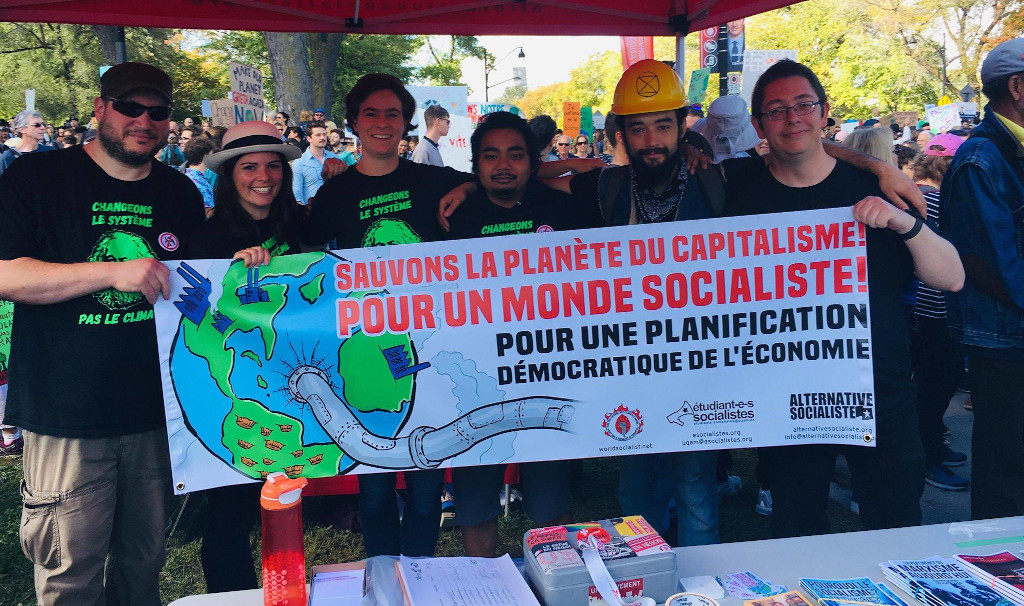 Members of Alternative Socialist (CWI Quebec) at Earth Strike in Montreal